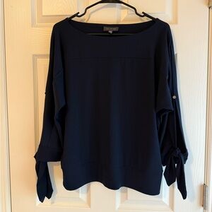 The Limited Dark Blue Women's Blouse with Tie Sleeves